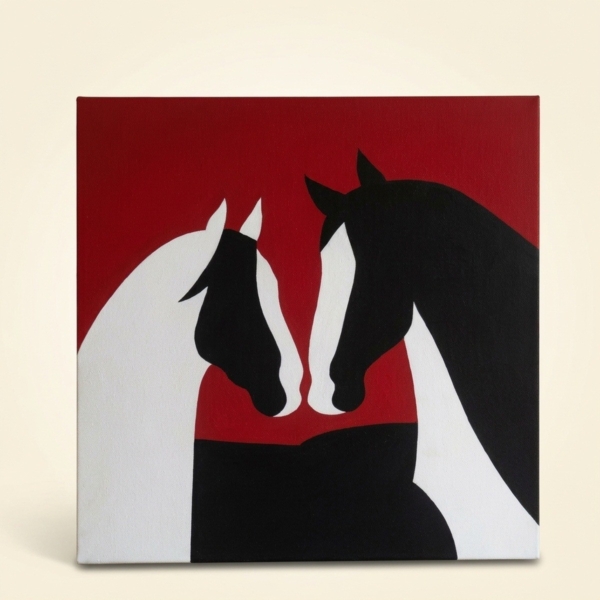 Horses Silhouette Canvas Painting
