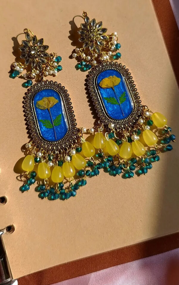 Blue Poppy Statement Jhumkay