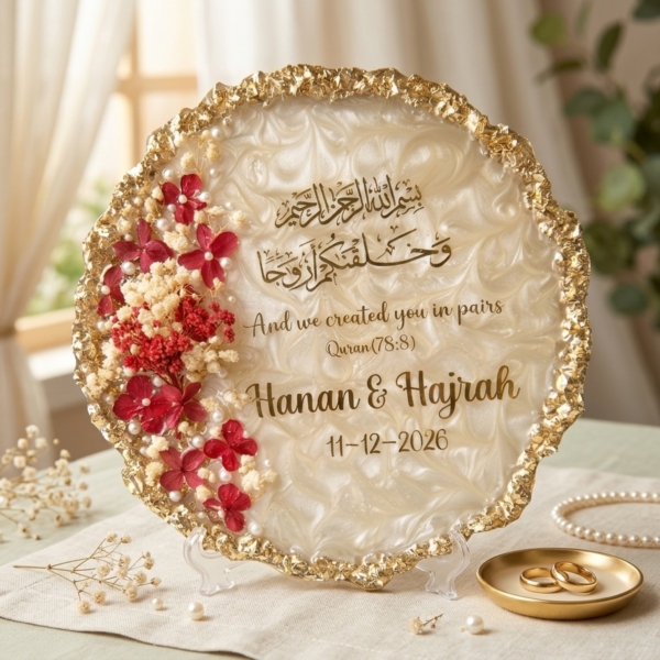 Red Flower Nikkah Tray