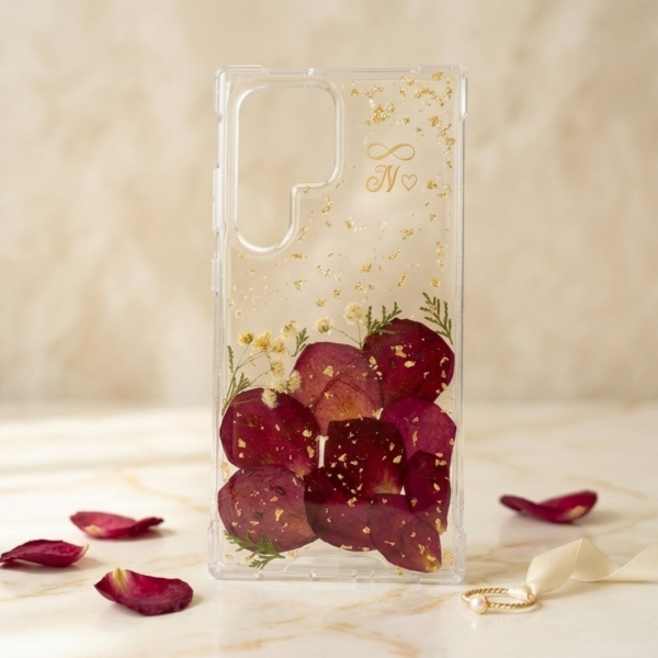 Clear Rose Gold-Foil Phone Cover
