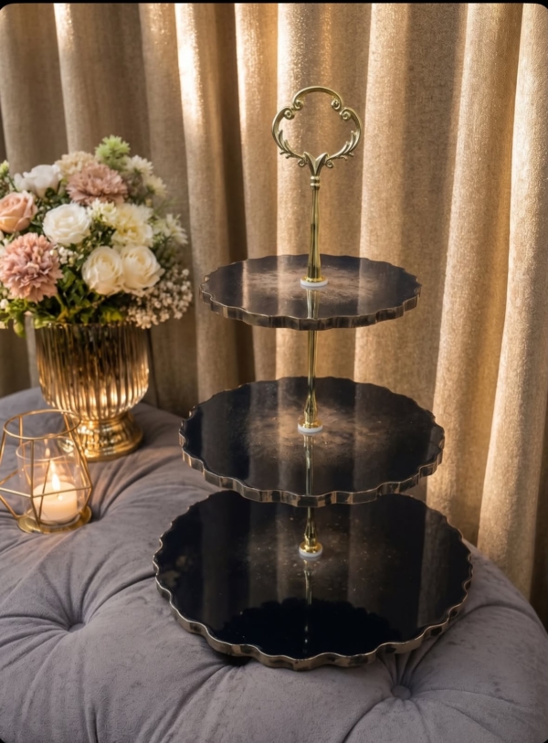 Black & Gold Tiered Stand